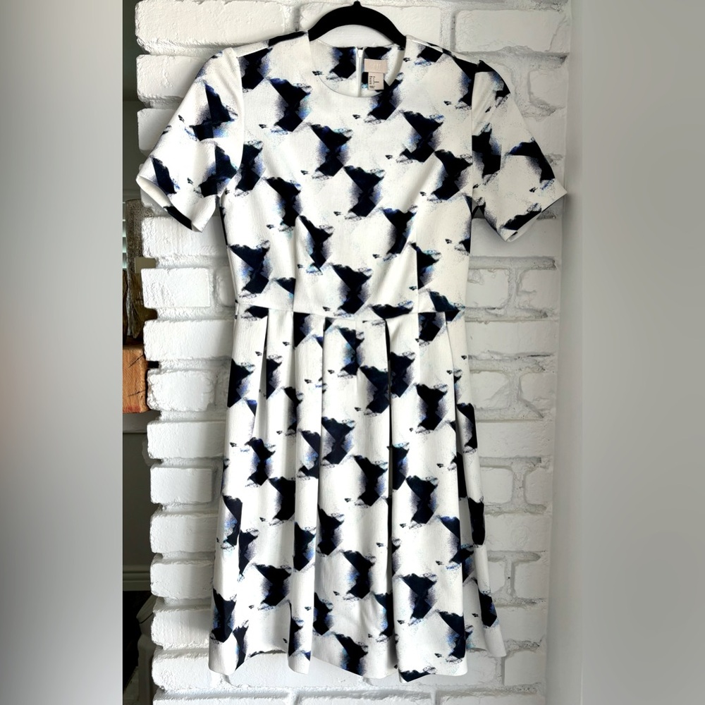 H & M fit and flare abstract print dress